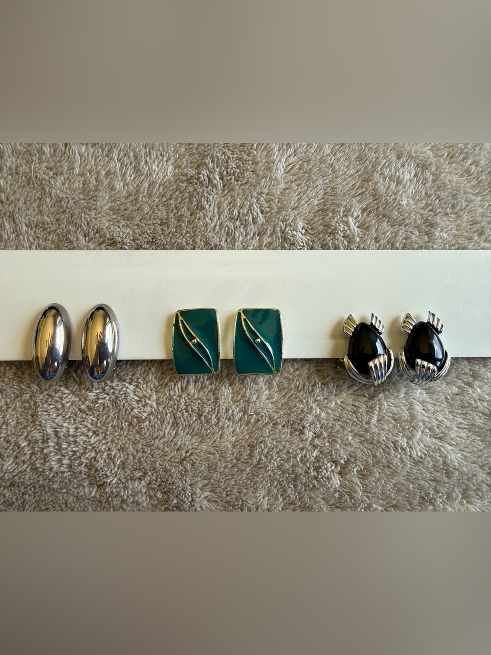 3 Pairs of Vintage 1990s Clip Earrings